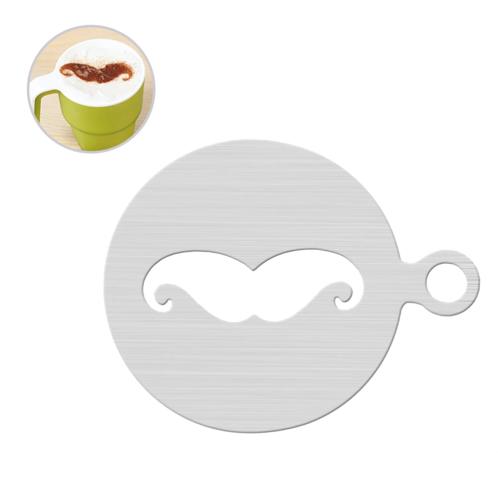 Coffee Decorating Stencils Stainless Steel Coffee Art Stencils Barista Template for All Kinds of Mousse Cut Cake Birthday Cake Coffee (Mustache Pattern)