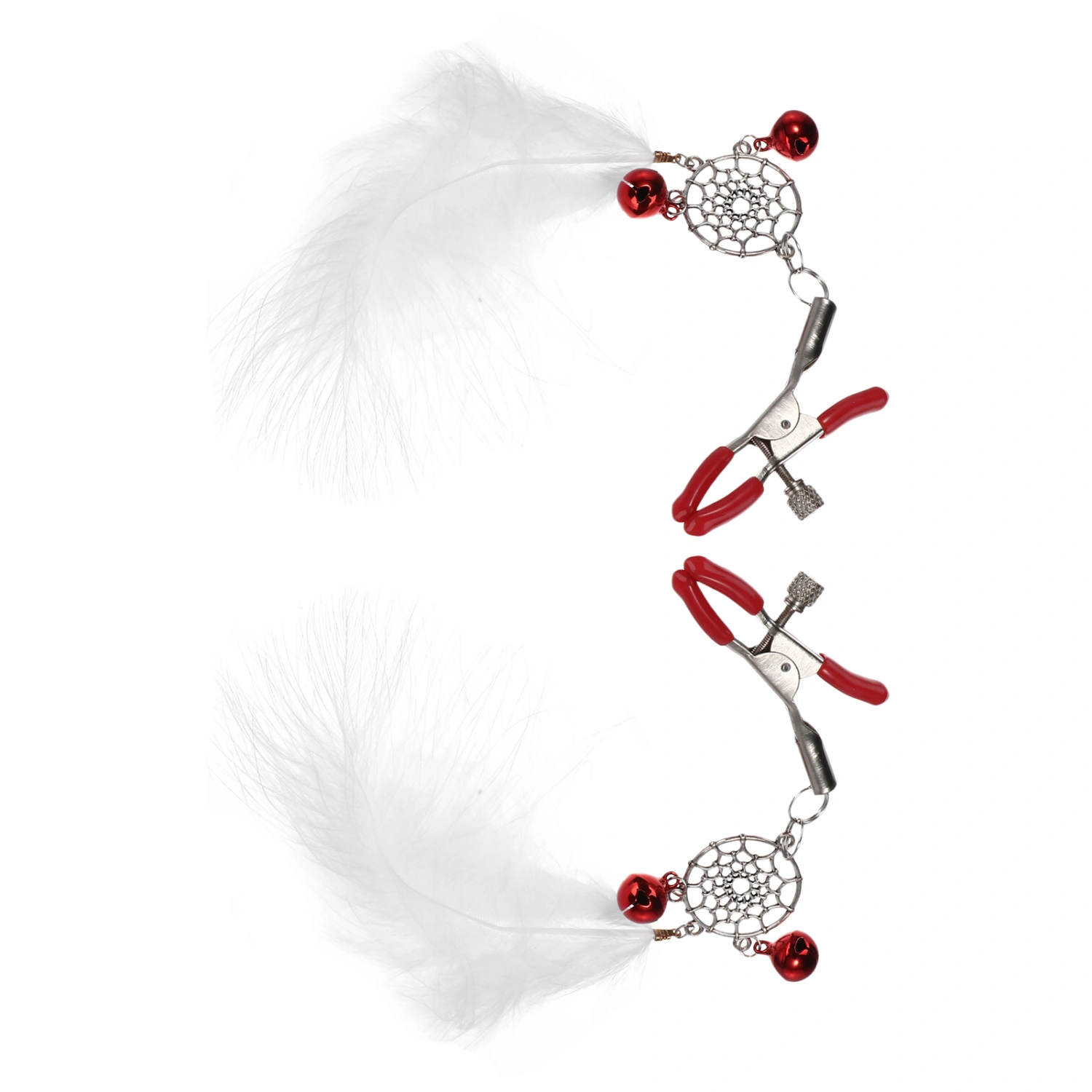 1 Pair Feather Nipples Clips with Bell Women Body Jewelry Nipples Chest Clamps