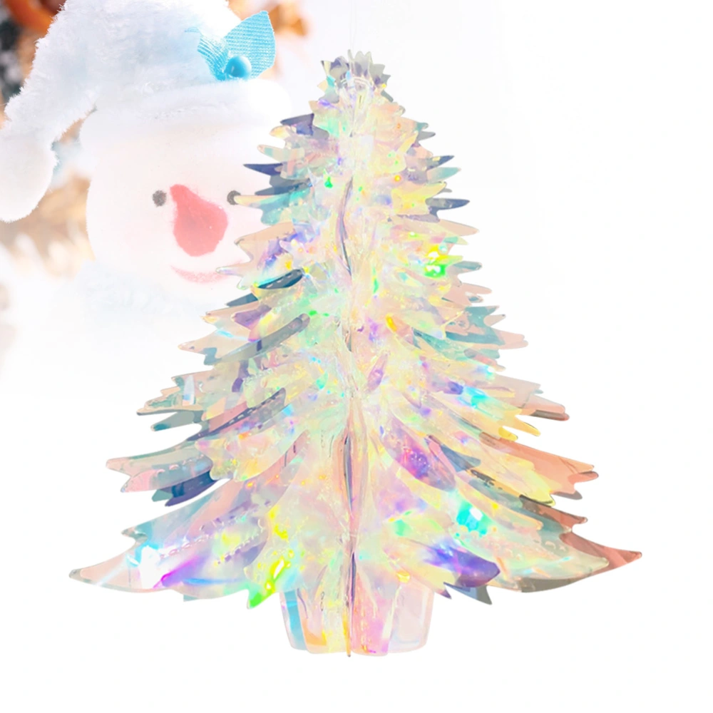 Christmas Colorful Pendant Rainbow Xmas Tree Shape Crafts Hanging Decoration for Party Shop Window Wedding (13 inch)