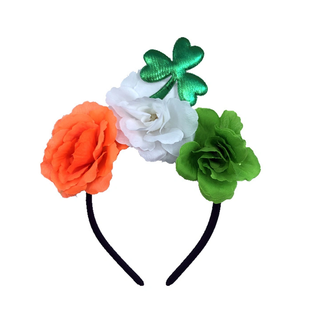 Clover Headbands Rose Hair Hoops Girls Hair Accessories Headdress for Festival St. Patrick Day Party