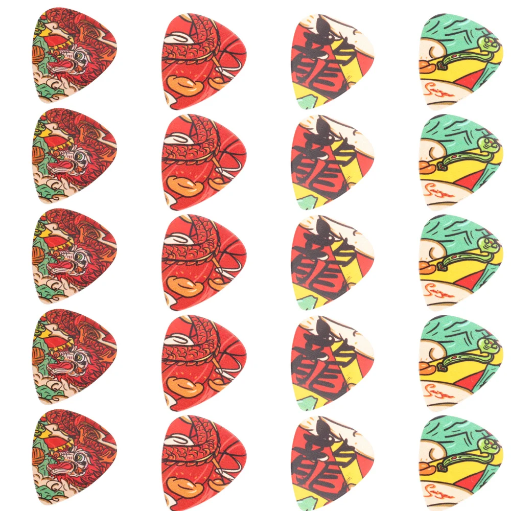 20Pcs Practical Guitar Picks Ukulele Picks Guitar Accessories (Random Color)