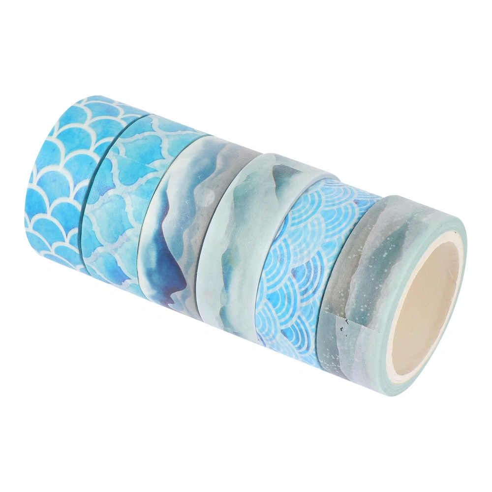 6 Rolls Decorative Tapes Scrapbook DIY Tapes Delicate Washi Tapes (Assorted Color)