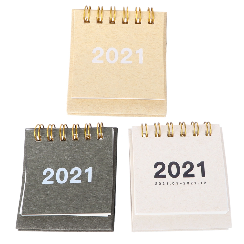 1 Set of 3PCS Creative Desktop Calendar Tabletop Decor School Home Calendar