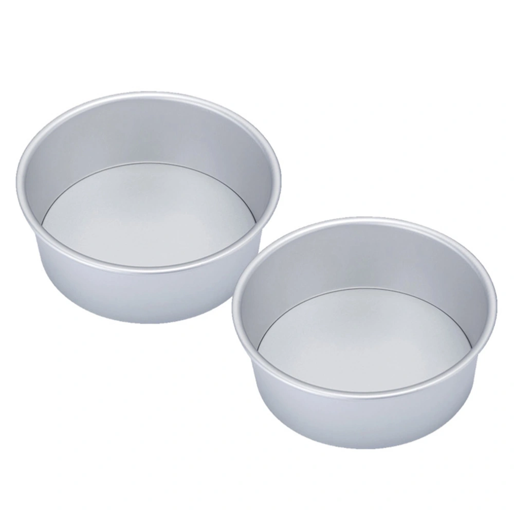 2pcs 8inch Alloy Cake Pan Round Cake Mold Tray Non-stick Baking Mould with Removable Bottom