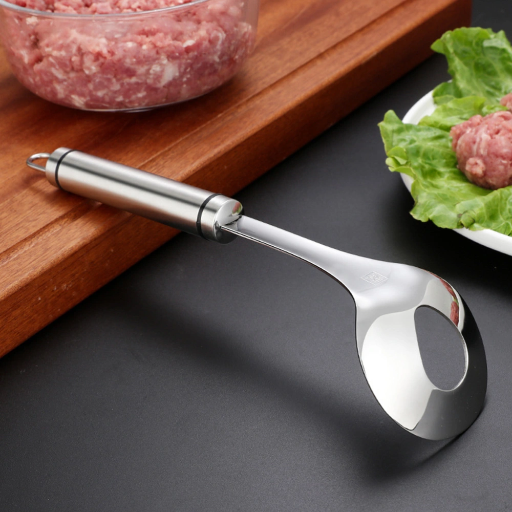 Stainless Steel Meatball Spoon Press-type Long Handle Non-stick Meat Baller Making Scoop Kitchen Gadget