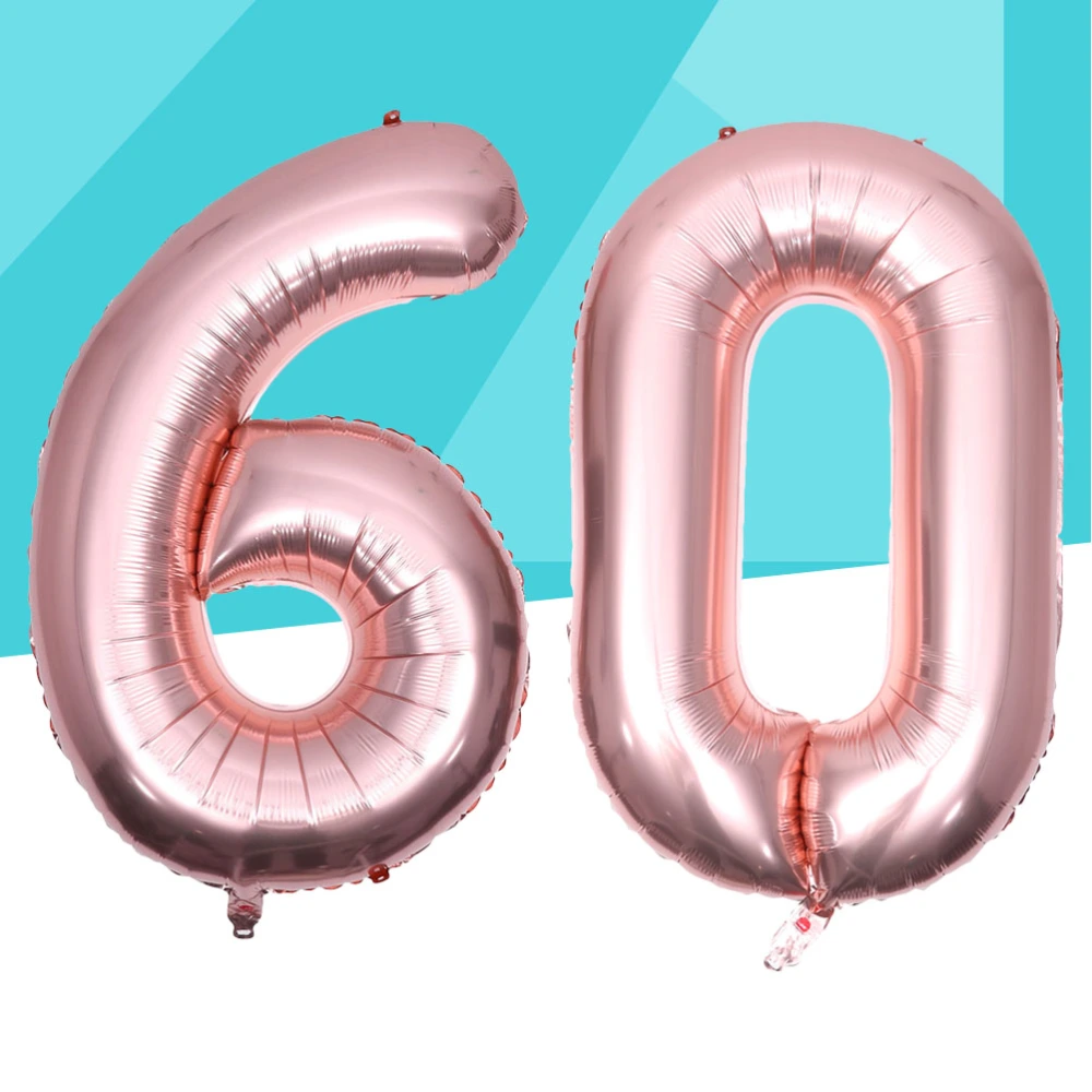 40 Inch Number 60 Balloon Party Festival Decorations Birthday Anniversary Jumbo Foil Balloons Party Supplies Photo Props