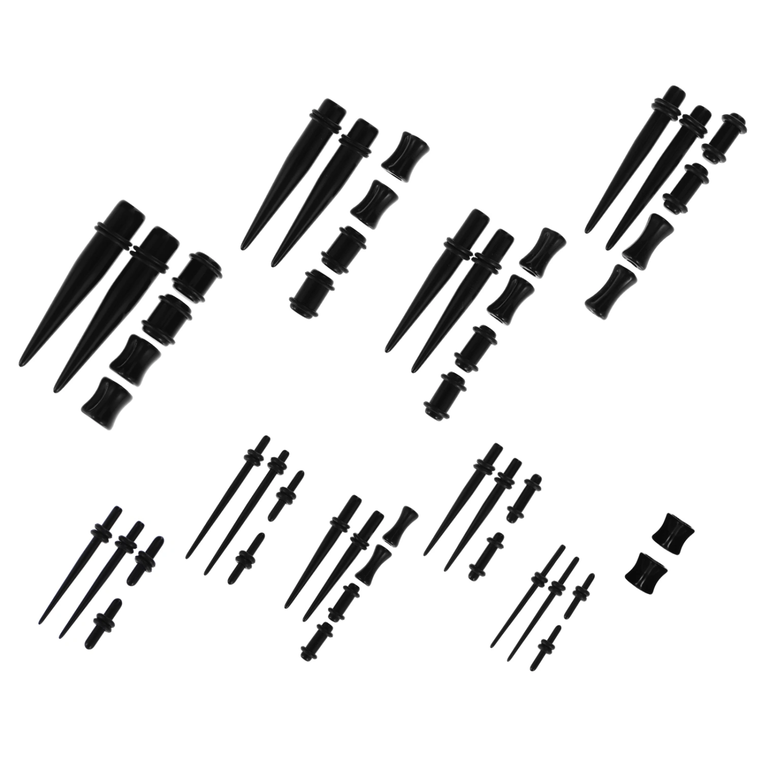 48pcs Gauges Kit Ear Stretching Set 14G-00G Acrylic Taper Plug Piercing Jewelry
