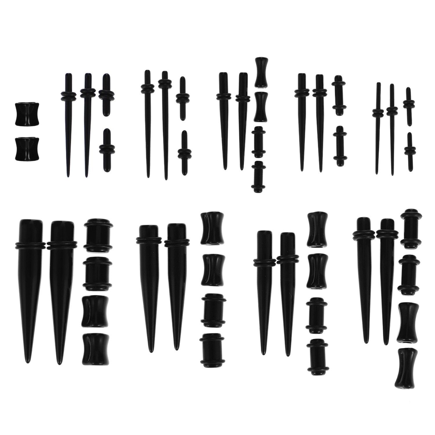48pcs Gauges Kit Ear Stretching Set 14G-00G Acrylic Taper Plug Piercing Jewelry