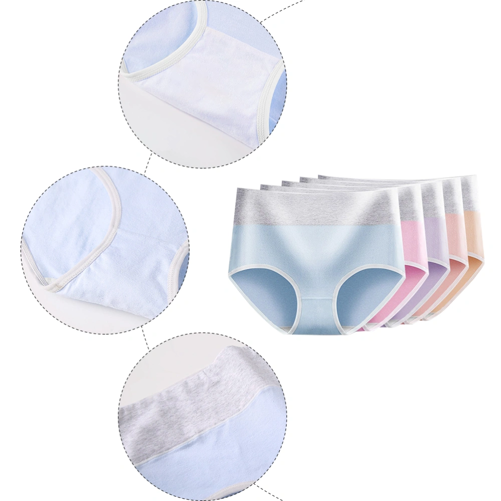 5Pcs High Waist Cotton Underwear Stretch Brief Panties Breathable Underwear