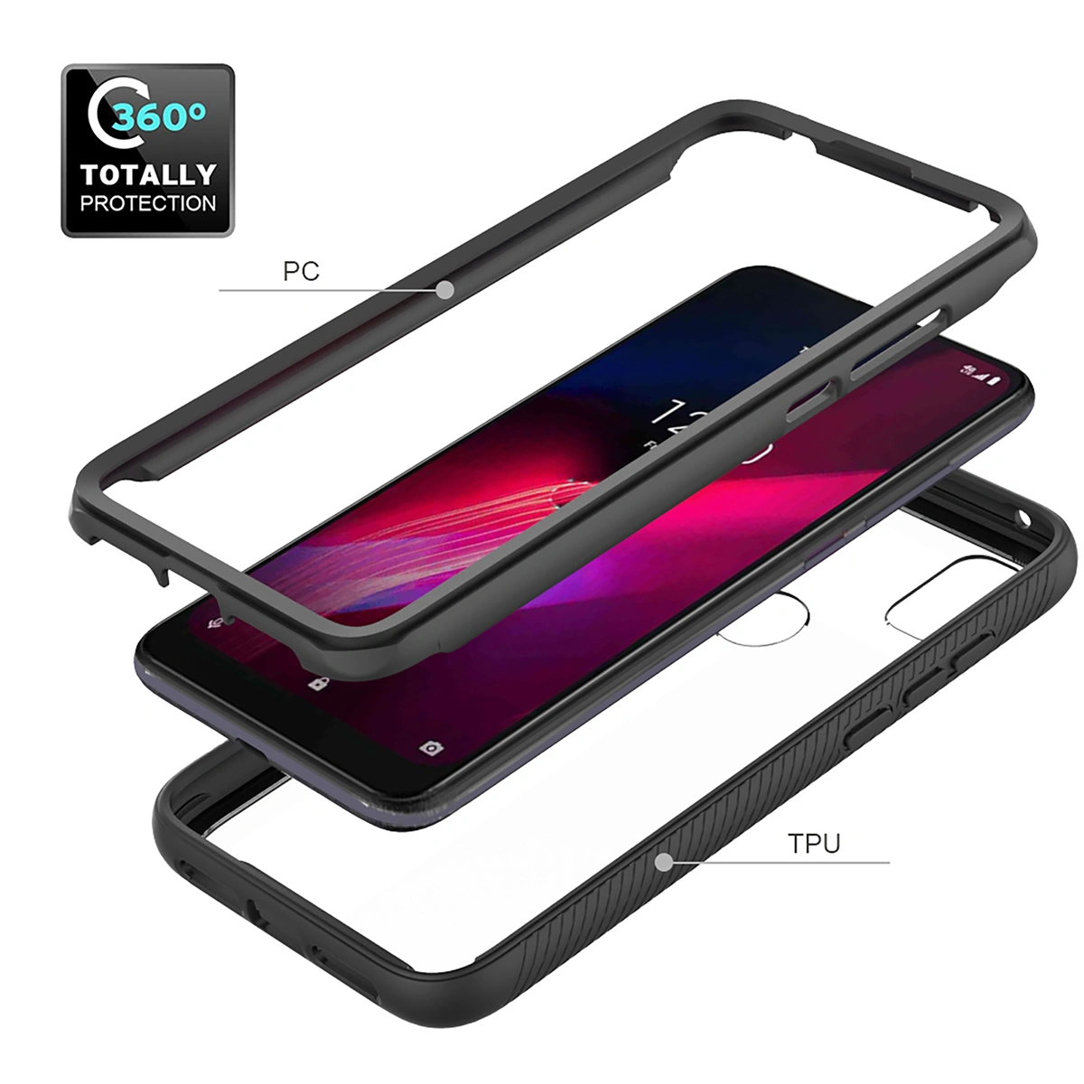 Cell Phone Case Side Anti-slip Phone Shell Compatible for T-Mobile REVVL 4