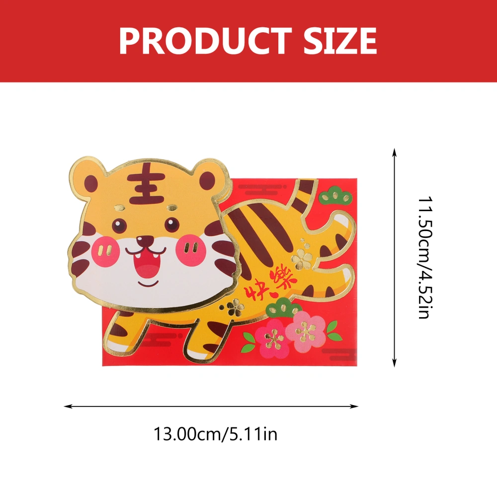 18pcs Chinese Style Red Packets Tiger Year Red Envelopes Money Envelopes (Assorted Color)