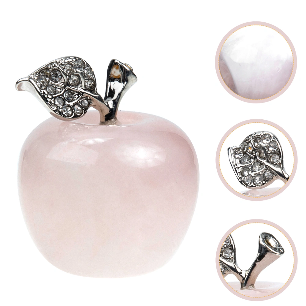 Crystal Apples Adornment Natural Crystal and Alloy Crafts Apples Model Decoration