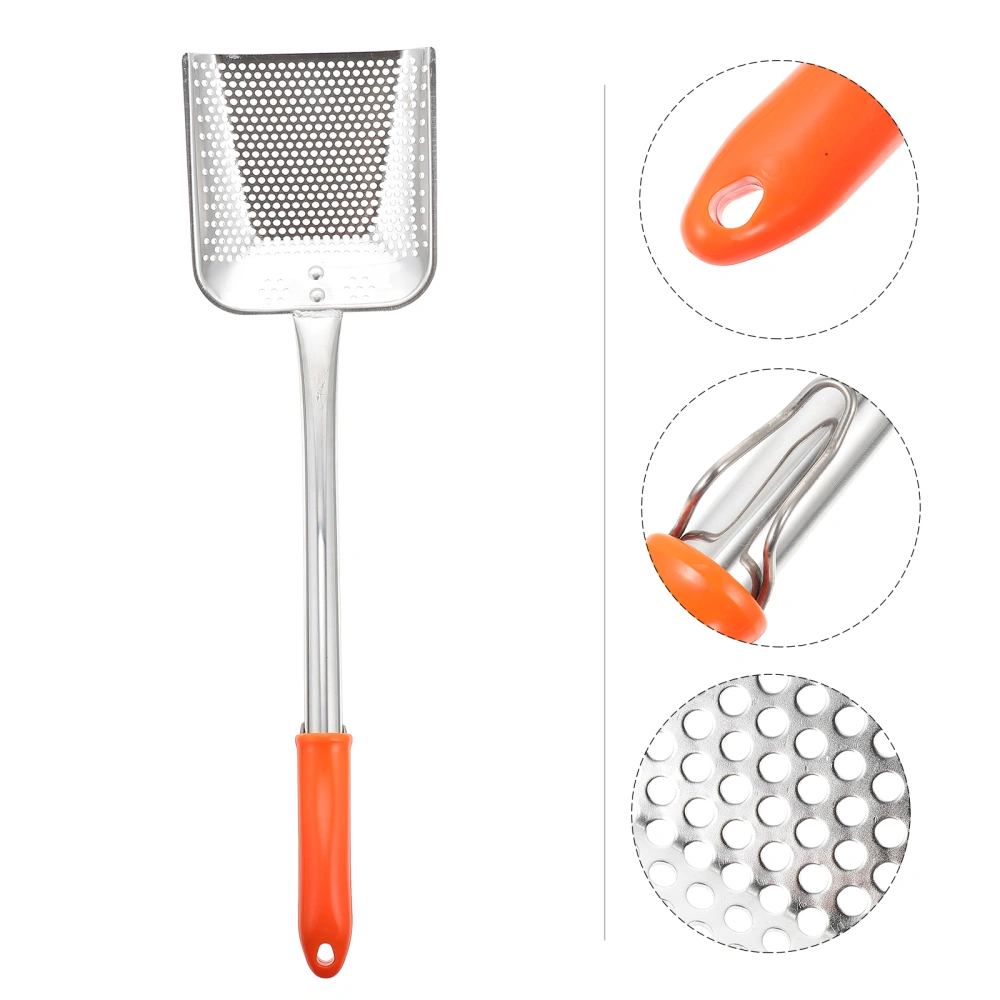 1Pc Stainless Steel Oil Slag Scoop Oil Filter Sieve Dregs Shovel (Silver)