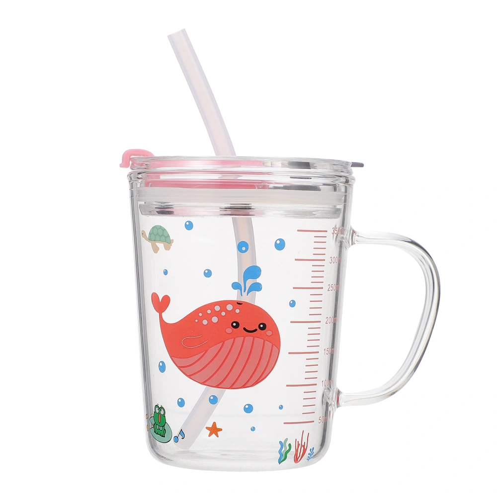 1Pc Cartoon Straw Water Cup Practical Measuring Scale Cup Children Drinking Cup