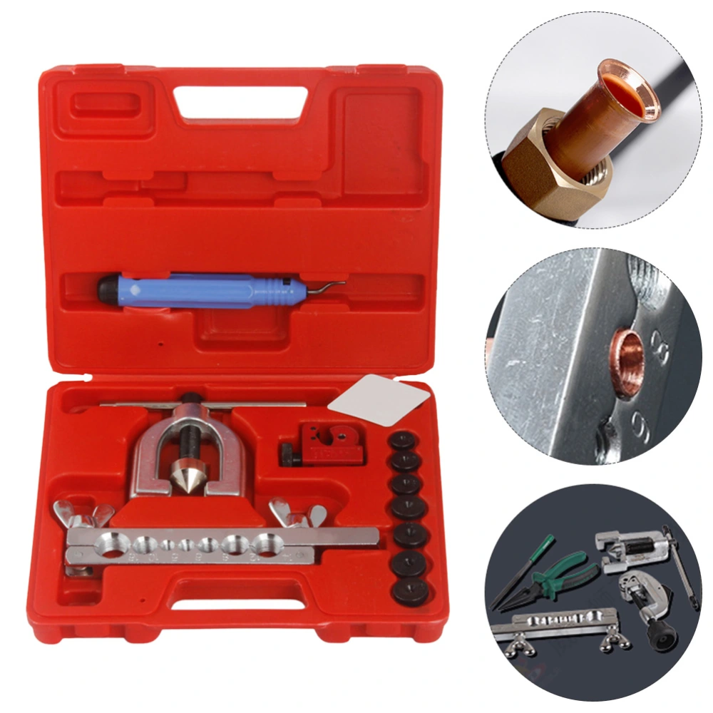 1 Set Metric Double Flaring Brake Line Tool Kit with Mini Pipe Cutter with Case