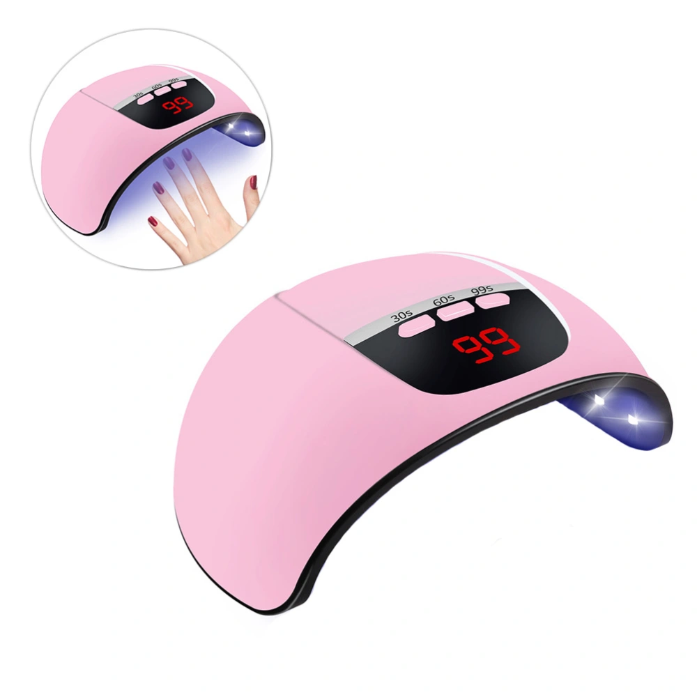 1Pc USB 54W UV LED Nail Dryer Curing Lamp Manicure Nail Tool Nail Art Lamp Curing Nail Light (Pink)