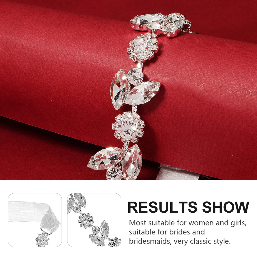 Bridal Garter Rhinestone Flower Leg Ring Elegant Thigh Ring Elastic Leg Bands