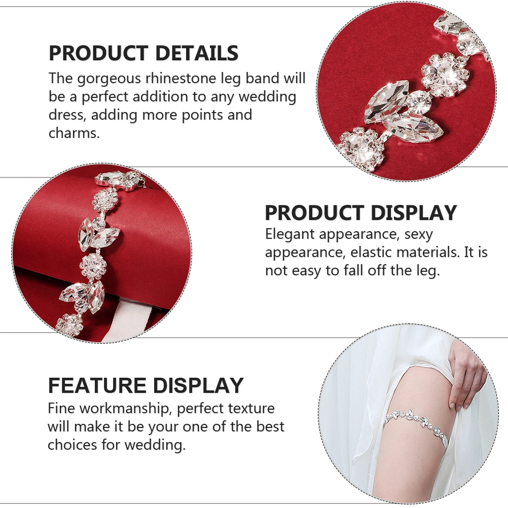 Bridal Garter Rhinestone Flower Leg Ring Elegant Thigh Ring Elastic Leg Bands