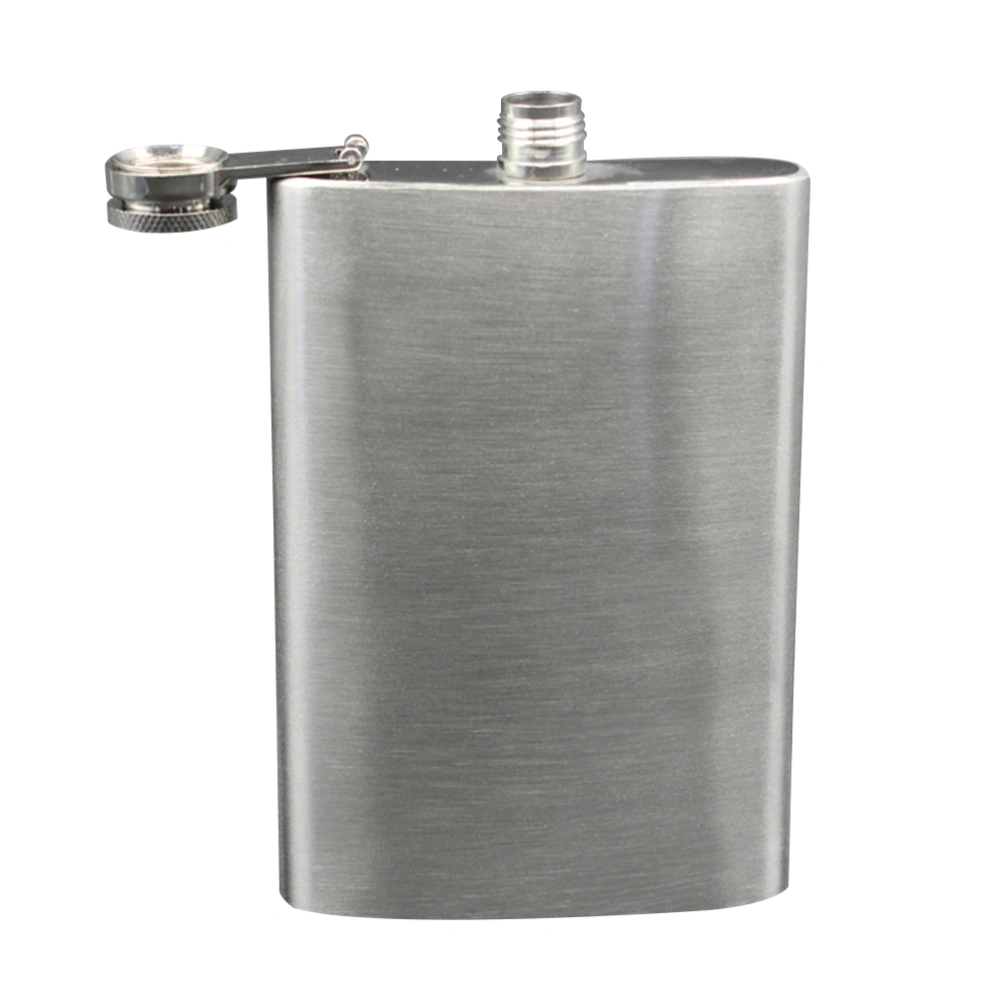 1PC Stainless Steel Wine Pot Environment-friendly Plastic Cover Flagon Anti-rust Whiskey Bottle Porable Whiskey Bottle for Travel Adventure Use Size 3 Silver