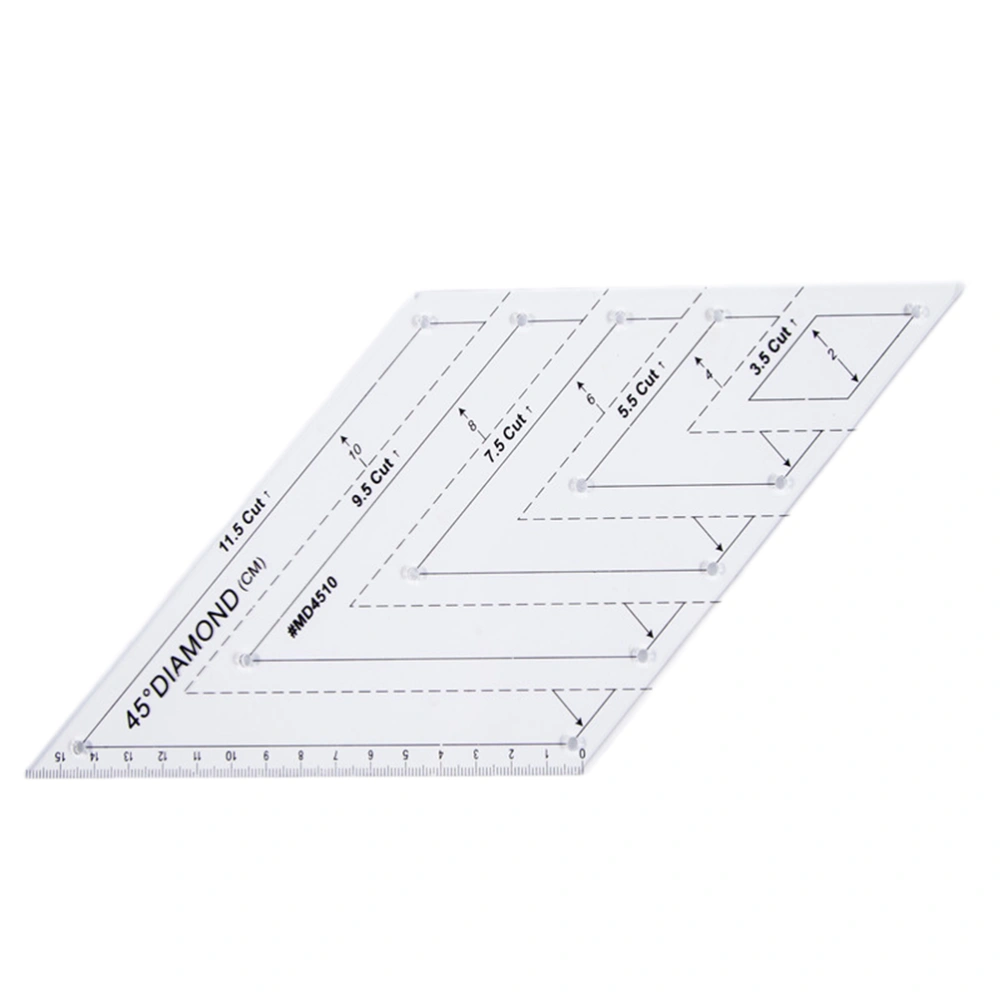 Patchwork Ruler 45 Degree Rhomboid Quilting Ruler Patchwork Plastic Template Sewing Accessories