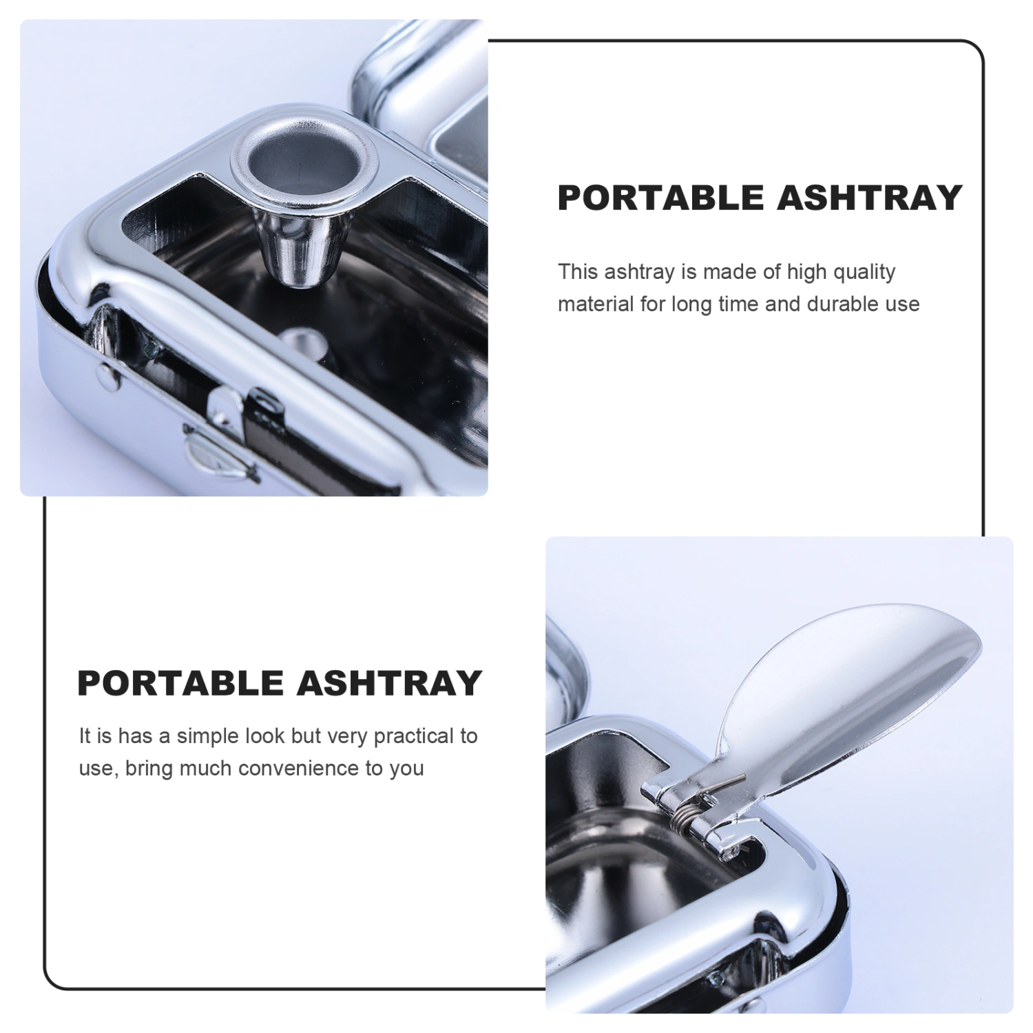 Outing Ash Container Stainless Steel Ashtray Metal Ashtray Cigarette Ash Tray