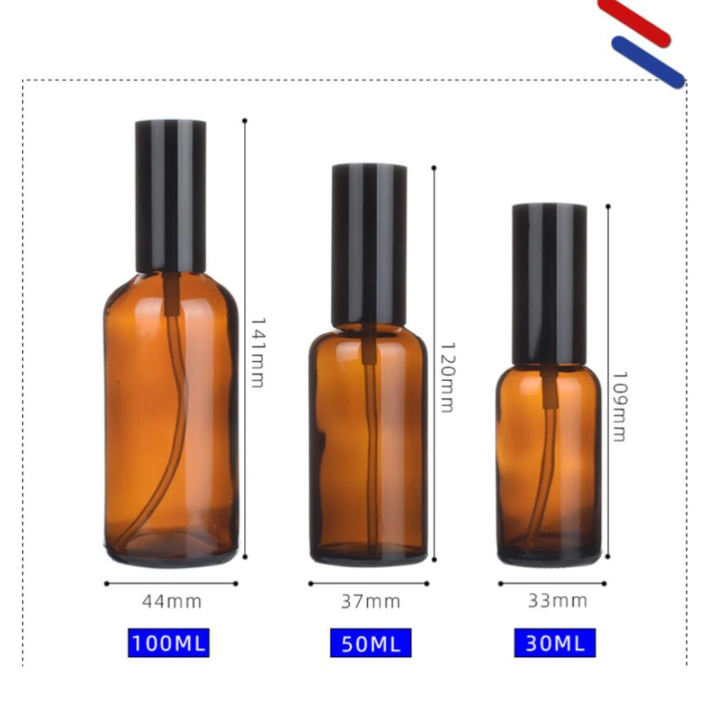 5pcs Portable Glass Empty Bottle Durable Essential Oil Bottles Perfume Dispenser Lotion Subpackaging Bottle for Home Travel (5ML Press)