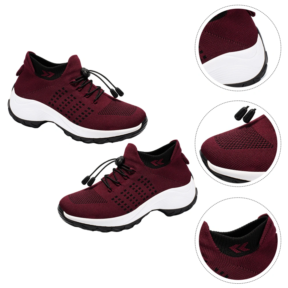 1 Pair Spring Summer Knitting Sports Shoes Leisure Style Mom Shoes Female Shoes