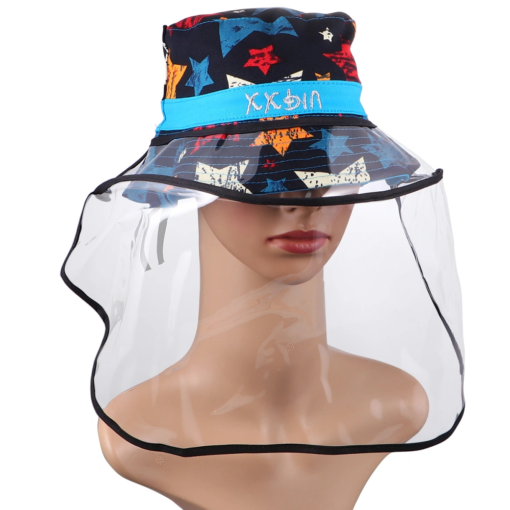 Multi-function Protective Anti-spitting Hat Anti-droplet Hat Isolation Hat Protection Fisherman Hat for Baby (Five Star Pattern)