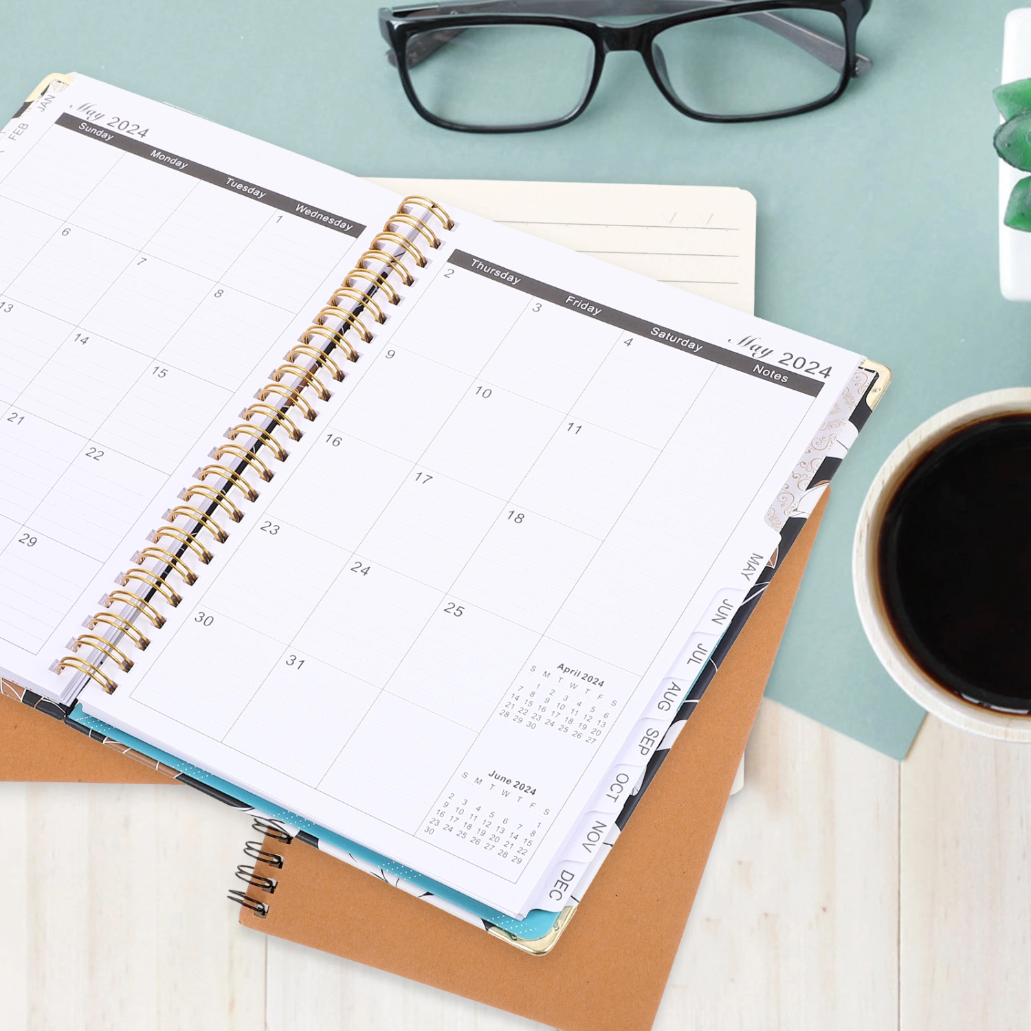 Monthly Planner Notebook Planner Notepad Portable Planner English Spiral Notepad Planning Notepad