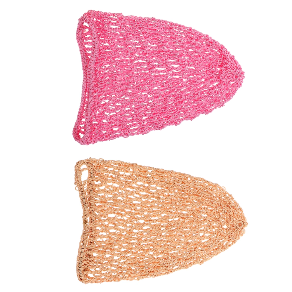 2Pcs Long Crocheted Hair Nets Girl Hair Care Covers Home Salon Hair Covers