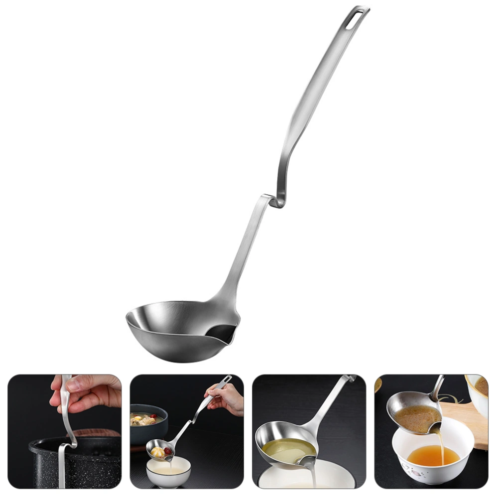 1pc Stainless Steel Oil Filter Spoon Soup Scoop Colander Hot Pot Soup Ladle