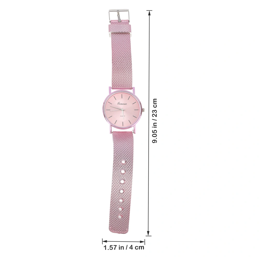 Women Elegant Quartz Wrist Watch Concise Style Watch Easy to Match Clothing (Pink)