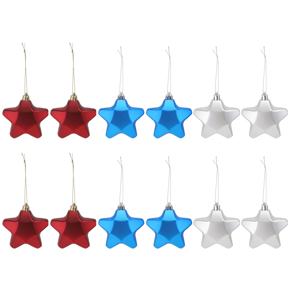 12pcs Independence Day Pentagram Pendants Star Hanging Decor Pentagrams Pendant