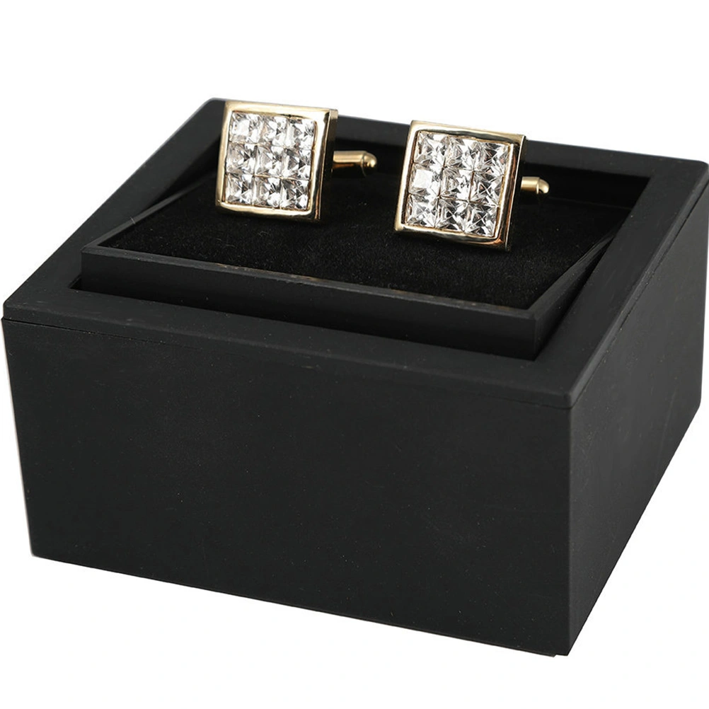 2 Pairs of Decorative Cufflinks Male Cuff Buckles Square Cuff Studs Ornaments