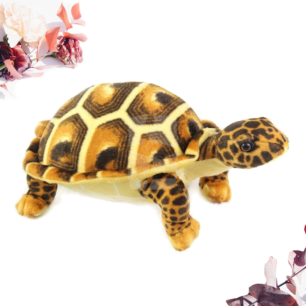 1Pc Stuffed Turtle Shaped Simulation Children Simulation Sea Animal Doll Turtle Toy Pillow(Coffee)