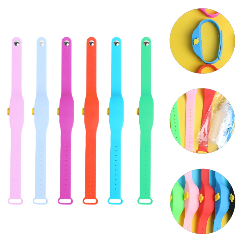 6pcs Colorful Hand Sanitizer Bracelet Wristband Wearable Silicone Wrist Band