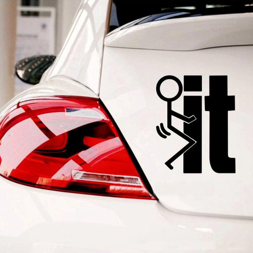 Funny Stickers It Funny JDM Sticker Car Stickers Fun Reflective Car Body Bumper Decal Decor (Black)