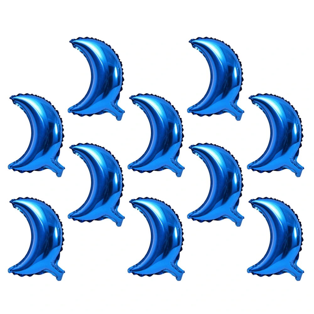 10pcs 24 Inches Crescent Moon Balloons Helium Balloons for Wedding Birthday Party Decorations (Blue)