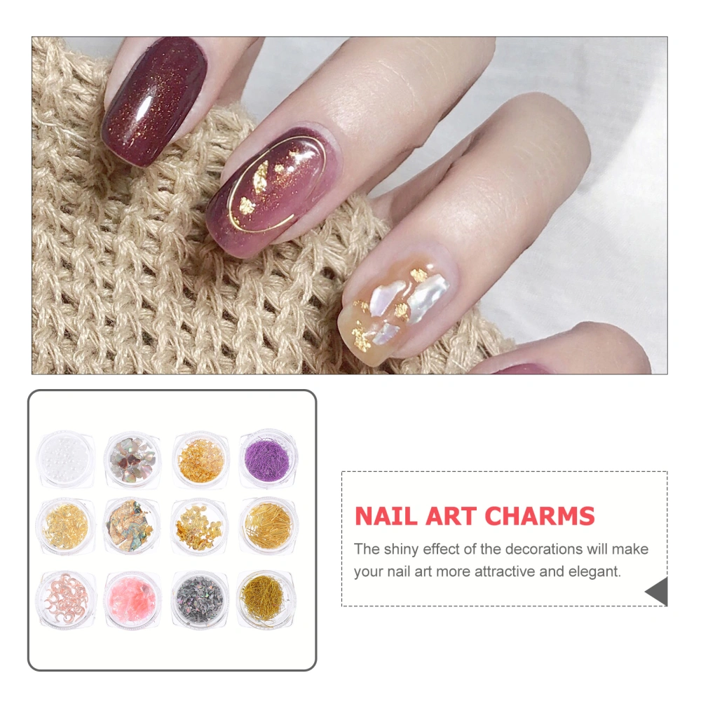 1 Box Nail Art Charms Delicate Nail Art Gold Foil Manicure DIY Accessories