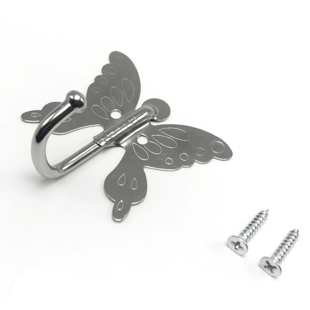 4pcs Stainless Steel Single Robe Hooks Shape Coat Towel Hook Bathroom Accessories