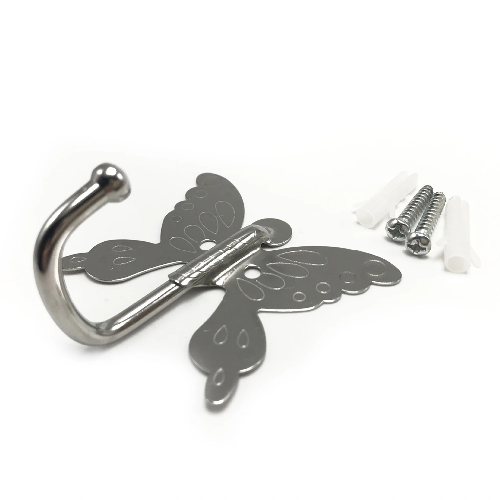 4pcs Stainless Steel Single Robe Hooks Shape Coat Towel Hook Bathroom Accessories