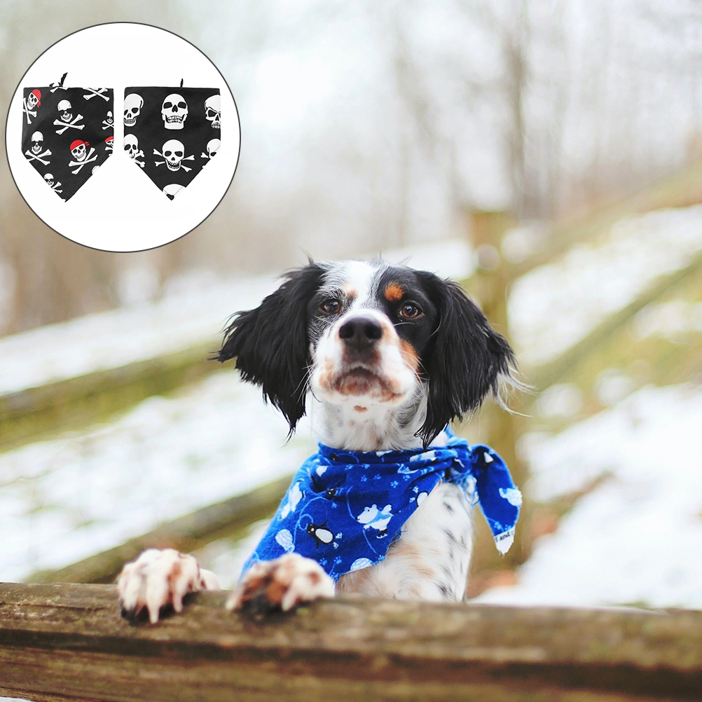 2pcs Pet Triangle Scarf Pet Bandana Collar Decor Dog Collar Bib for Halloween
