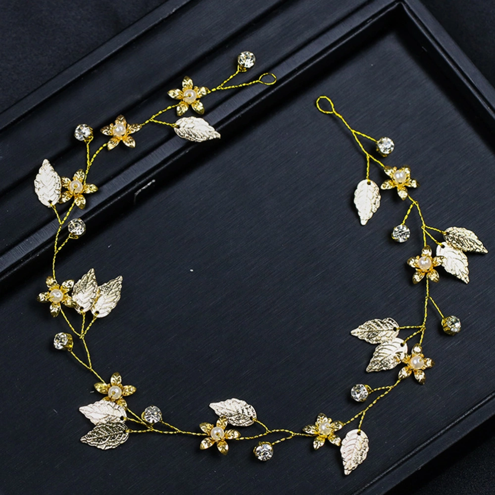 Stylish Wedding Headband Gold Leaves Bridal Headpieces Headwear Hair Accessory for Wedding Hair Decoration