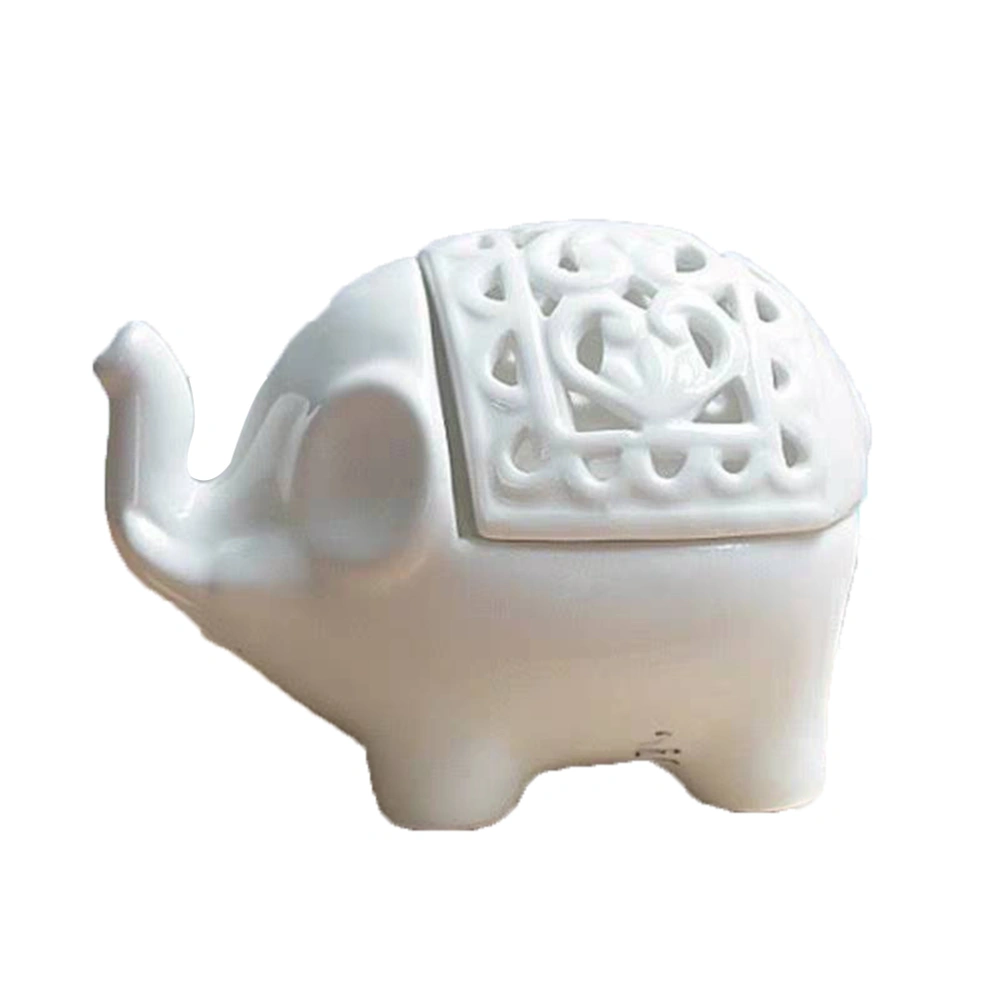 1Pc Hollow Elephant Ceramics Craft Scented Candle Holder Modern Simplicity Style Handicraft Adornment