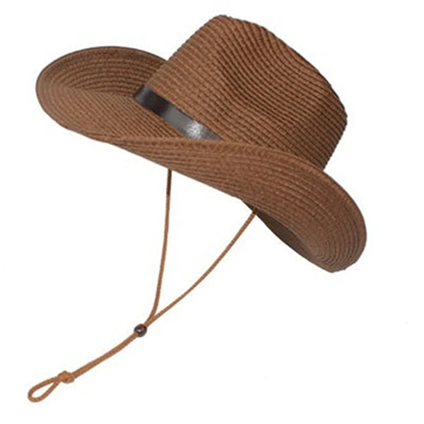 Men Wide Brim Hat Summer Beach Straw Sun Floppy Foldable Hats for Adults (Coffee)