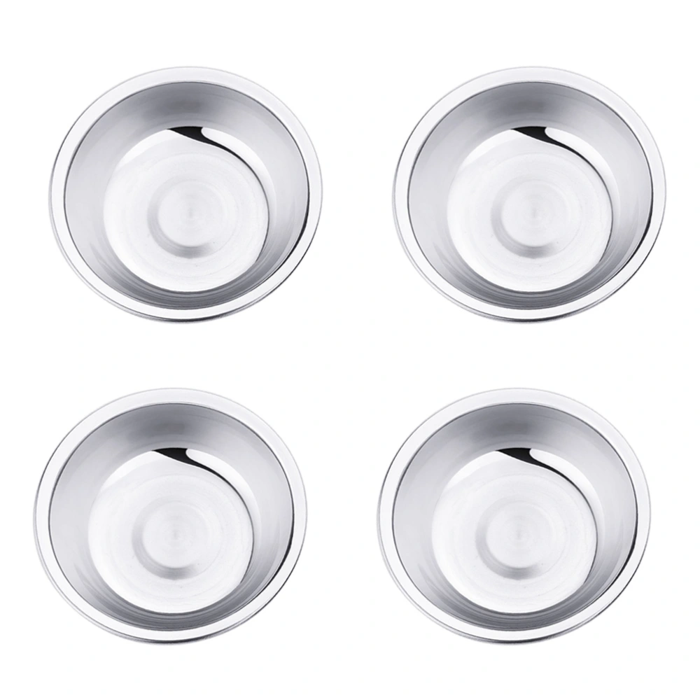 4pcs Stainless Steel Seasoning Dish Food Dipping Bowl Soy Sauce Dishes Saucer Appetizer Plates