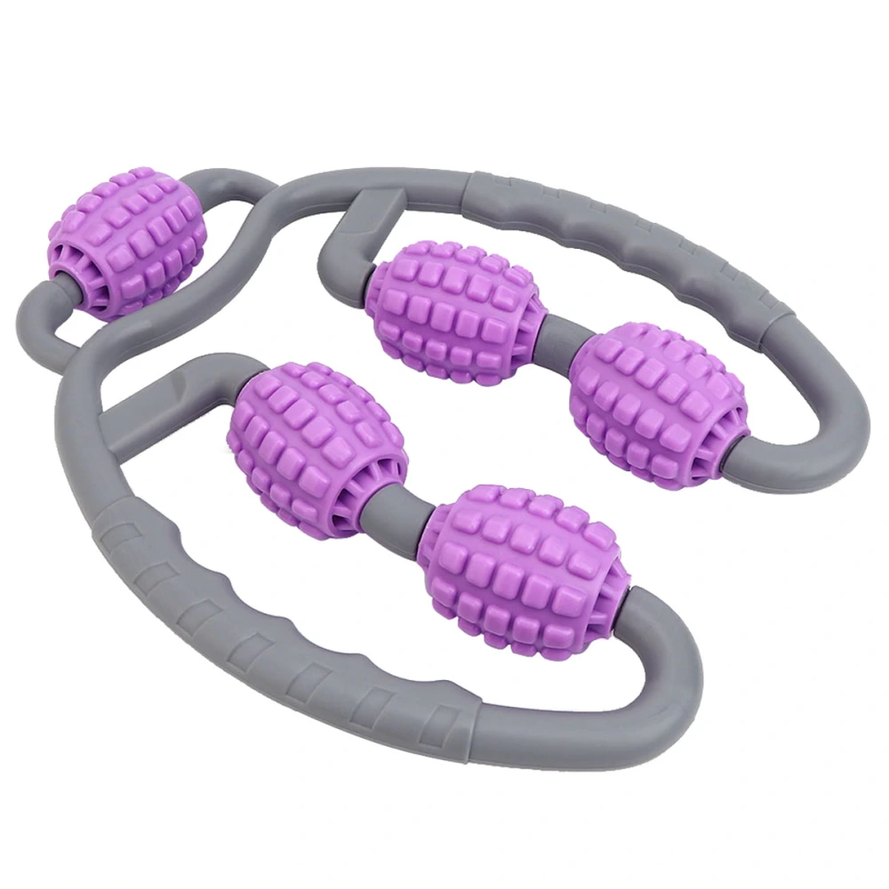 Multi-function Yoga Leg Massager Leg Muscle Relaxation Roller Leg Massage Stick Fitness Leg Clamp Massager Roller Massage (Purple)