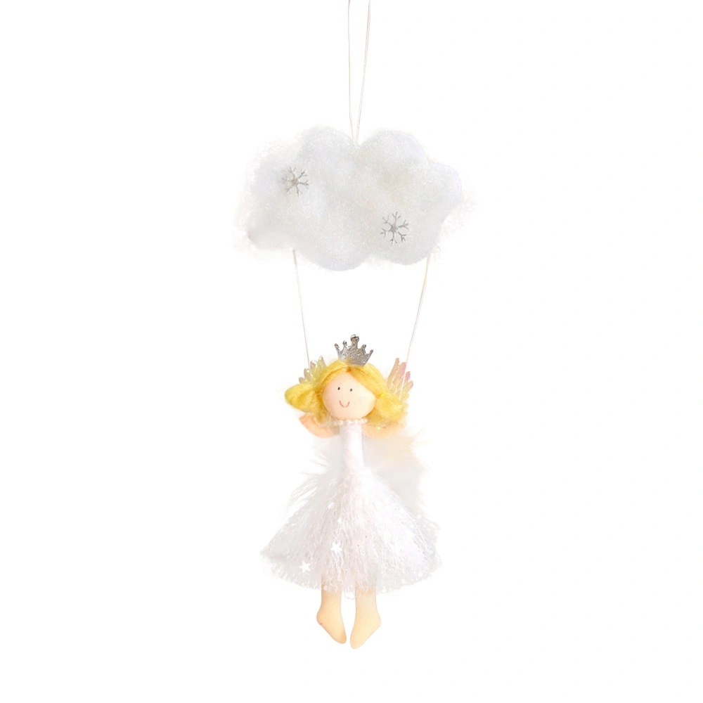 Simple Style Angel Doll Toy Desktop Ornaments Home Decoration Gift for Christmas Holiday Party Birthday White Standing Cloud Angel