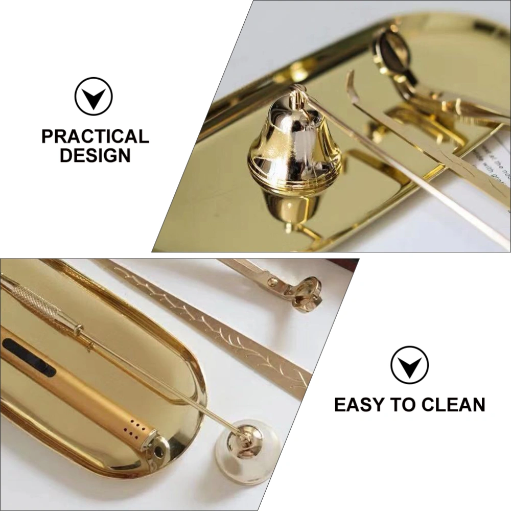 1 Set of 4Pcs Candle Tray Candle Trimmer Candle Cover Candle Hook (Golden)