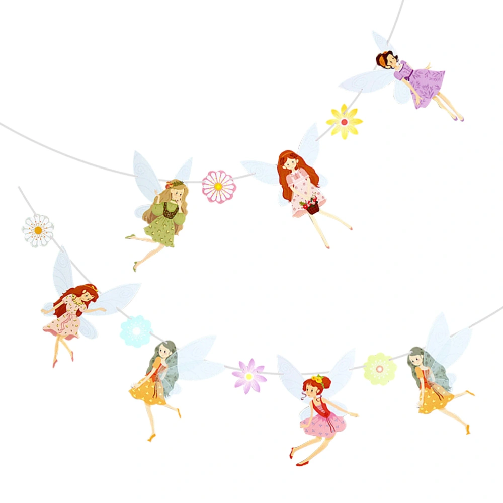 2 Sets Fairy Birthday Decoration Flower Fairies Girls Banner Girls Birthday Party Supplies